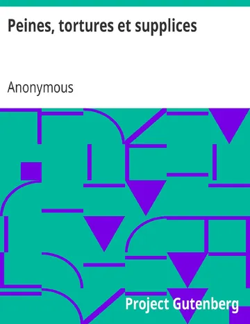 Peines, tortures et supplices d’Anonymous, couverture du livre