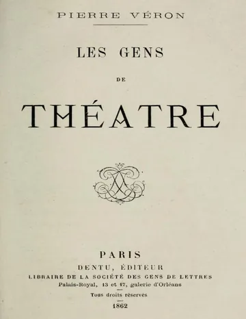 Les gens de théâtre de Pierre Véron, couverture du livre