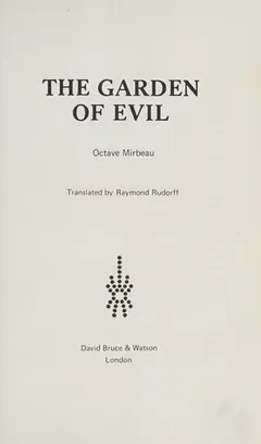 Le jardin des supplices d’Octave Mirbeau, couverture du livre