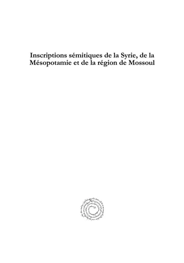Inscriptions sem d’Henri Pognon, couverture du livre