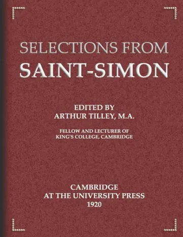 Selections from Saint-Simon de duc de Louis de Rouvroy Saint-Simon, couverture du livre