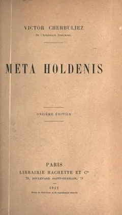 Meta Holdenis de Victor Cherbuliez, couverture du livre