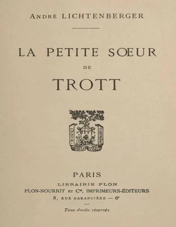 La petite sœur de Trott d’André Lichtenberger, couverture du livre