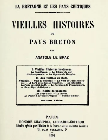 Vieilles Histoires du Pays Breton d’Anatole Le Braz, couverture du livre