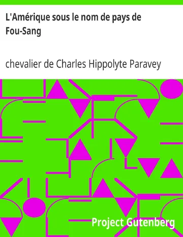 L'Amérique sous le nom de pays de Fou-Sang de chevalier de Charles Hippolyte Paravey, couverture du livre