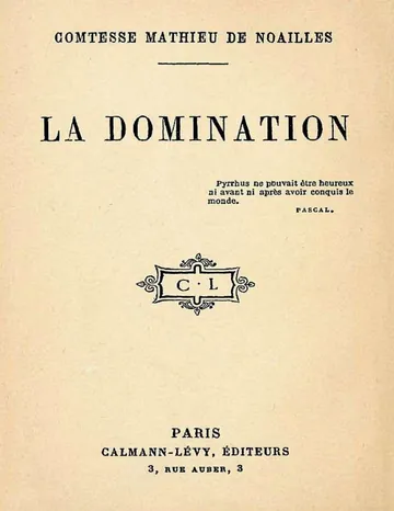 La Domination d’Anna de Noailles, couverture du livre