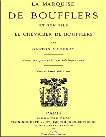 La Marquise de Boufflers et son fils, le chevalier de Boufflers de Gaston Maugras, couverture du livre