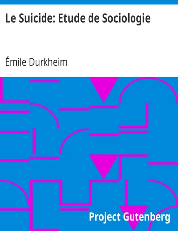 Le Suicide: Etude de Sociologie d’Émile Durkheim, couverture du livre