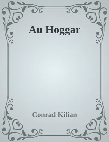Au Hoggar de Conrad Kilian, couverture du livre