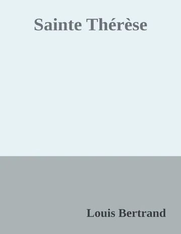 Sainte Thérèse de Louis Bertrand, couverture du livre