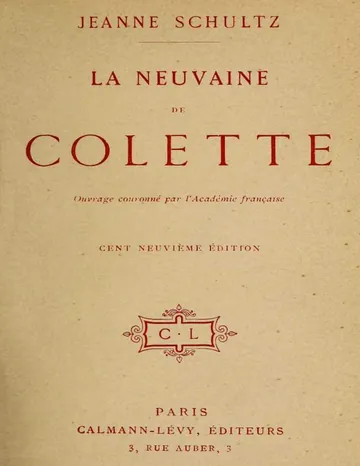 La neuvaine de Colette de Jeanne Schultz, couverture du livre