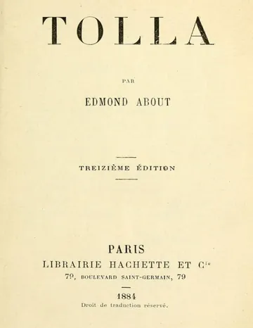 Tolla d’Edmond About, couverture du livre