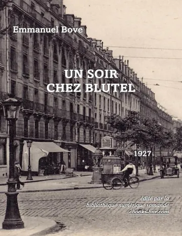 Un Soir chez Blutel d’Emmanuel Bove, couverture du livre