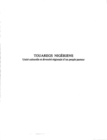 Touaregs nigeriens d’Edmond Bernus, couverture du livre