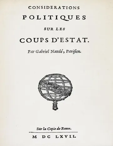 Considerations politiques sur les coups d'estat de Gabriel Naudé, couverture du livre