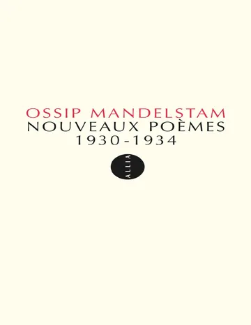 Nouveaux poèmes 1930-1934 d’Ossip MANDELSTAM, couverture du livre