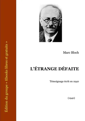 L’étrange Défaite de Marc Bloch, couverture du livre