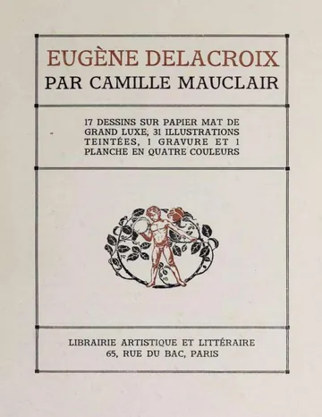 Eugène Delacroix de Camille Mauclair, couverture du livre