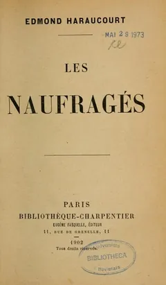 Les naufragés d’Edmond Haraucourt, couverture du livre