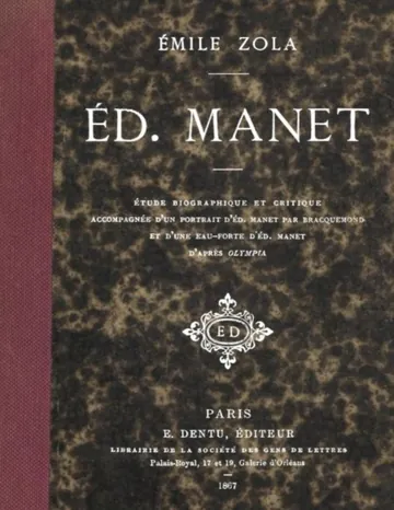 Ed. Manet: étude biographique et critique d’Émile Zola, couverture du livre