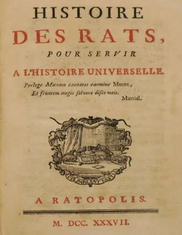 Histoire des rats, pour servir à l'histoire universelle de Claude Guillaume Bourdon de Sigrais, couverture du livre