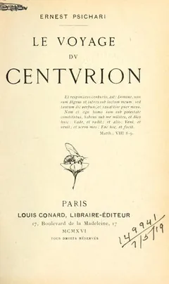 Le Voyage du Centurion d’Ernest Psichari, couverture du livre