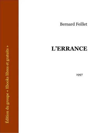 L’errance de Bernard Feillet, couverture du livre