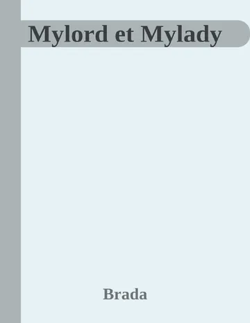 Mylord et Mylady de Brada, couverture du livre