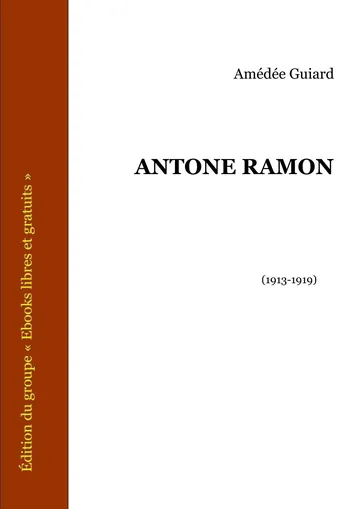 Antone Ramon d’Amédée Guiard, couverture du livre