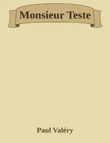 Monsieur Teste de Paul Valéry, couverture du livre