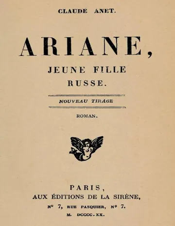 Ariane, jeune fille russe de Claude Anet, couverture du livre