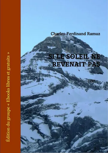 Si le soleil ne revenait pas de Charles-Ferdinand Ramuz, couverture du livre