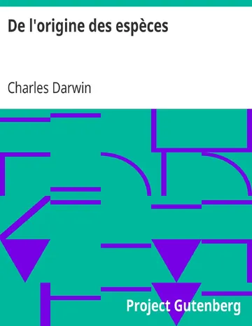 De l'origine des espèces de Charles Darwin, couverture du livre