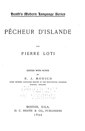 Pêcheur d'Islande de Pierre Loti, couverture du livre