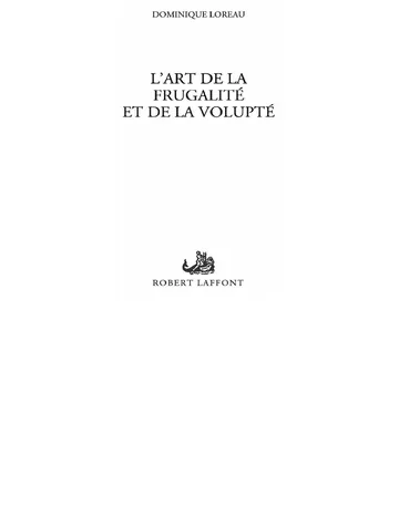 L'Art de la frugalité et de la volupte de Dominique Loreau, couverture du livre