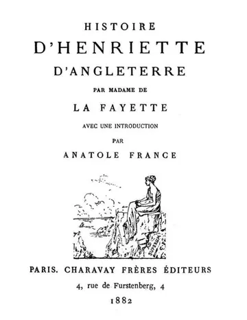 Histoire d'Henriette d'Angleterre de Madame de La Fayette, couverture du livre
