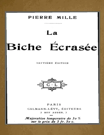 La biche écrasée de Pierre Mille, couverture du livre