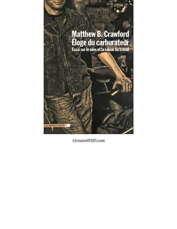 Éloge du carburateur : Essai sur le sens et la valeur du travail de Matthew B. Crawford, couverture du livre