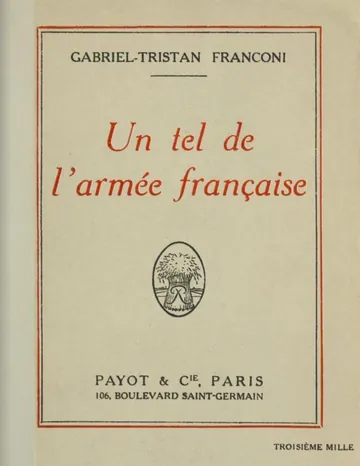 Un tel de l'armée française de Gabriel Tristan Franconi, couverture du livre