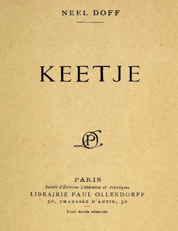 Keetje de Neel Doff, couverture du livre