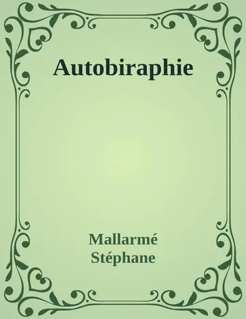 Autobiraphie de Mallarmé, couverture du livre