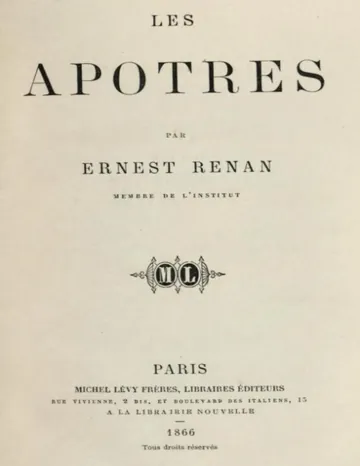 Les apôtres d’Ernest Renan, couverture du livre