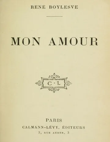 Mon amour de René Boylesve, couverture du livre