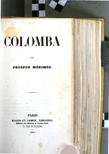 Colomba de Prosper Mérimée, couverture du livre