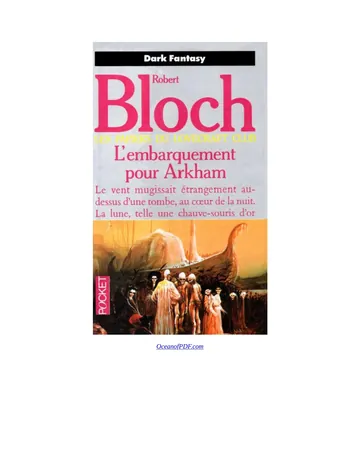L’embarquement Pour Arkham de Robert bloch, couverture du livre