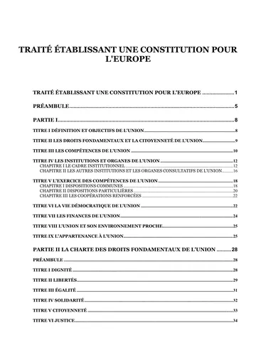 Traité Établissant Une Constitution Pour L'europe d’Unknown, couverture du livre