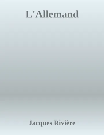 L'Allemand de Jacques Rivière, couverture du livre