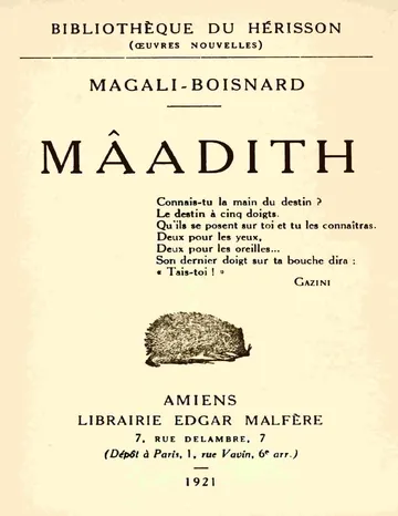 Mâadith de Magali-Boisnard, couverture du livre