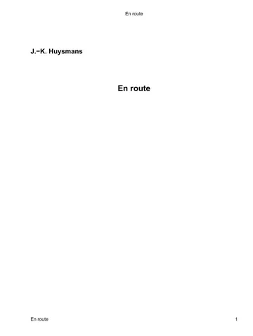 En route de J.-K. Huysmans, couverture du livre