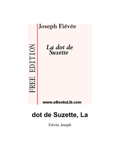 dot de Suzette, La de Joseph Fiévée, couverture du livre
